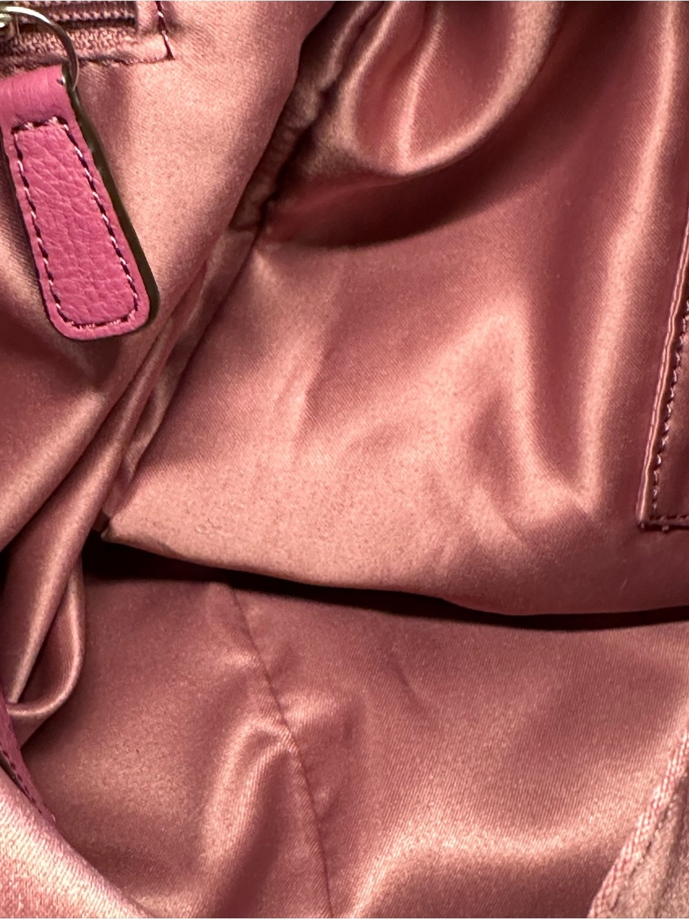 Coach Avery Fuchsia Pebbled Leather Drawstring Bucket Bag - Picture 13 of 15